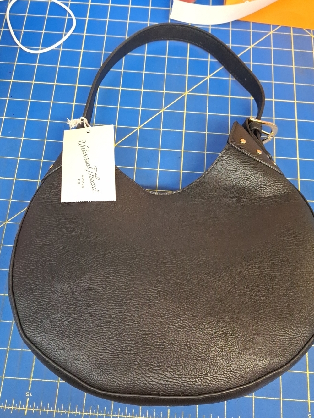 Universal Thread Black Crescent Shoulder Bag with Gold Hardware NWT